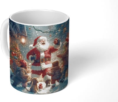 Mok - Koffiemok - Kerstvreugde - Sneeuw - Kleurrijk - Mokken - 350 ML - Beker - Koffiemokken - Theemok