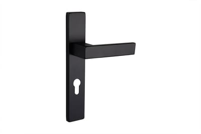 Lavuzo deurkruk Imperio Zwart met rechthoekig schild PC72 | Per set | Deurklink zwart