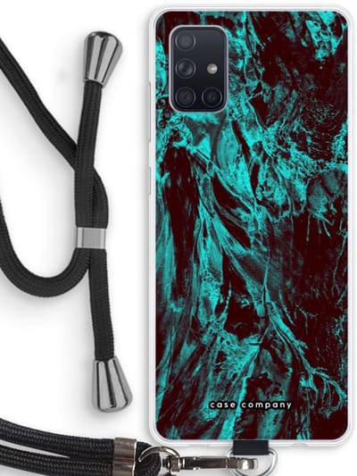 Case Company® - Hoesje met koord geschikt voor Samsung Galaxy A71 hoesje met Koord - Ice Age - Telefoonhoesje met Zwart Koord - Bescherming aan alle Kanten en Over de Schermrand