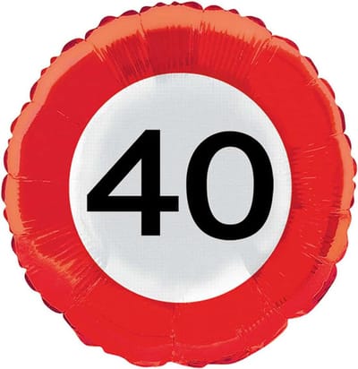 Folat - Folieballon 40 Verkeersbord 45 cm