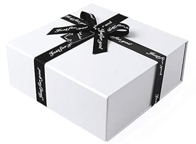 Extra Grote Luxe Geschenkdoos met Magnetisch Deksel en Strik voor Verjaardagen, Bruiloften en Jubilea - Wit