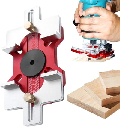 Freesmal Deur - Cirkelgeleiding Positioneringsapparaat - Houtbewerking Precisie - Snel Wisselmechanisme - 14 x 12.5 x 3 cm - Aluminium