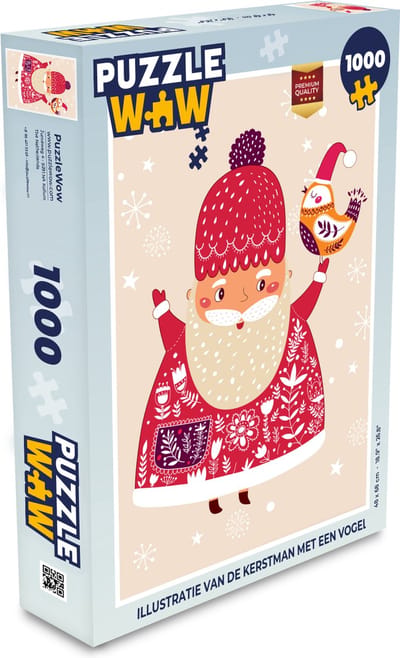 Puzzel Kerst - Vogel - Sneeuw - Kerstman - Winter - Legpuzzel - Puzzel 1000 stukjes volwassenen - Kerst - Cadeau - Kerstcadeau voor mannen, vrouwen en kinderen