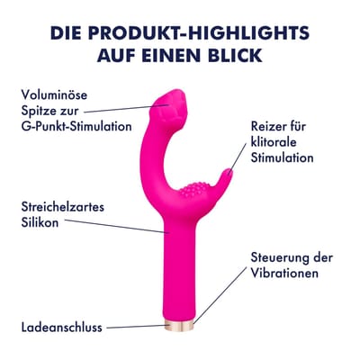 Rabbitvibrator van siliconen, 18,7 cm