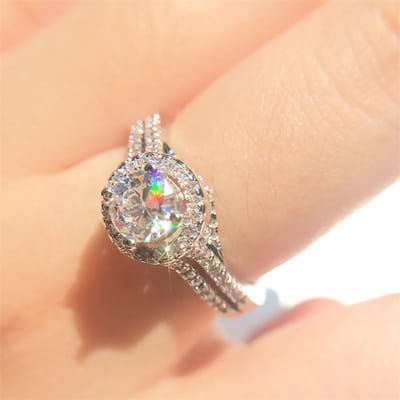 Diamant naturel pierres précieuses Bizuteria S925 bague en argent boîte bijoux pour femmes Anillos De argent 925 bijoux bague De mariage filles 6 blanc