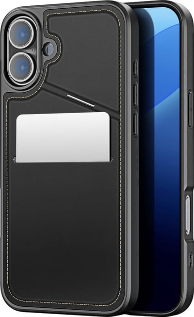 Dux Ducis - Hoesje geschikt voor de Apple iPhone 16 - Hoesje geschikt voor Magsafe Magneet - Rafi Series - Back Cover Met Stand - Zwart