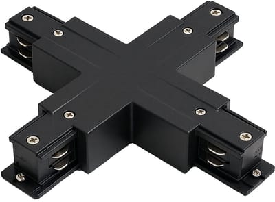 Spanningsrail Doorverbinder - Prixa - X Kruis Koppeling - 3 Fase - Zwart