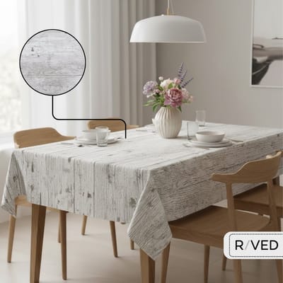 Raved Tafelzeil – 140 cm x 140 cm – Houtlook Grijs – PVC – Afwasbaar – Binnen & Buiten