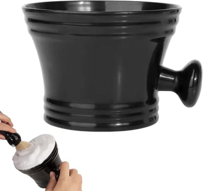 Professionele Scheerkom met Handvat, Ideaal voor Scheerzeep en Scheerkwasten, Perfect voor Mannen en Barbiers