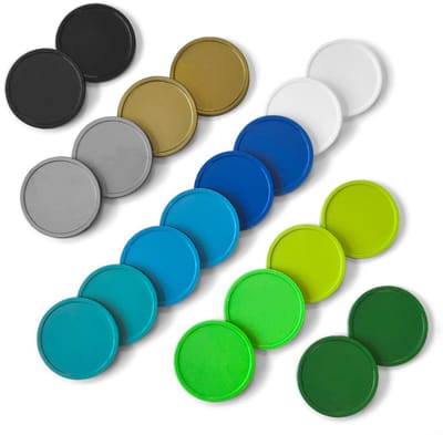 CombiCraft Kleurenmix blanco plastic munten 29mm 10 ocean kleuren - 1000 stuks