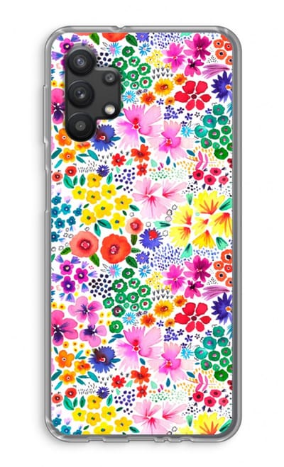 Case Company® - Hoesje geschikt voor Samsung Galaxy A32 5G hoesje - Little Flowers - Soft Cover Telefoonhoesje - Bescherming aan alle Kanten en Schermrand