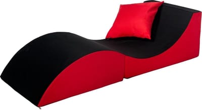 Daybed - opvouwbaar - 150x60x40 cm - zwart rood