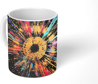 Mok - Koffiemok - Explosie - Goud - Kleurrijk - Abstract - Mokken - 350 ML - Beker - Koffiemokken - Theemok