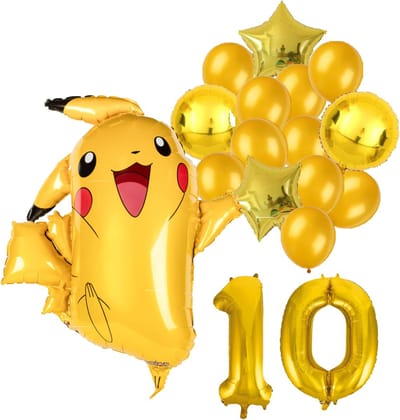 Pokemon ballon set - 62x78cm - Folie Ballon - Pokemon - Pikachu - Themafeest - 10 jaar - Verjaardag - Ballonnen - Versiering - Helium ballon