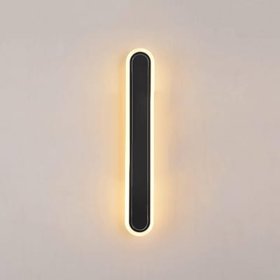 Draadloze Oplaadbare LED Wandlamp Zwart - Batterijvoeding & USB - 40 cm - Warm Wit Licht voor Gang, Trap of Kinderkamer