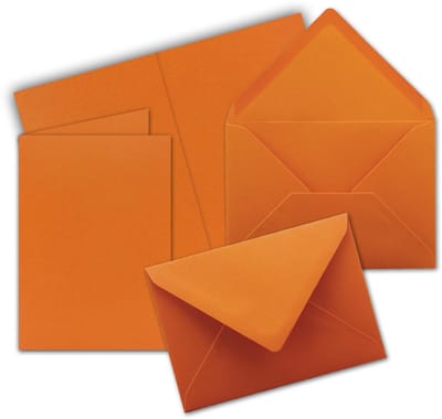 Dailygoods - FarbenFroh Vouwkaartenset met Enveloppen - 50 Sets in Terracotta