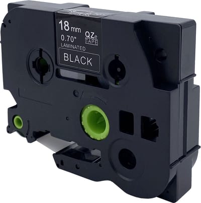 DULA Brother Compatible label tape- Tze-345 - 1 cassette - Brother P-Touch - Wit op zwart - 18mm x 8m