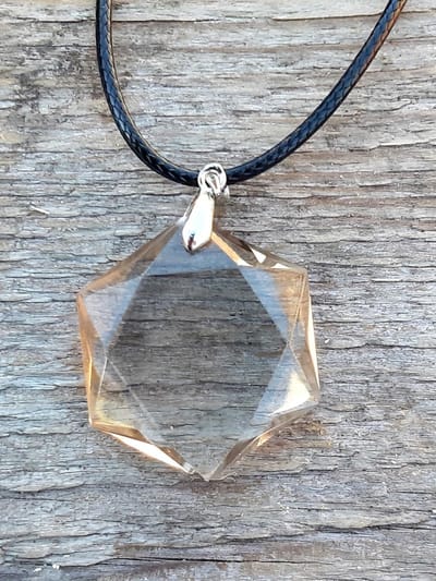 Edelsteen Rookkwarts Hexagon hanger