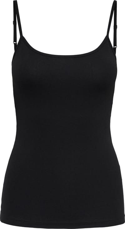 Jacqueline de Yong zwarte dames top   Ronde hals   Slim Fit   Spaghettibandjes Zwart S