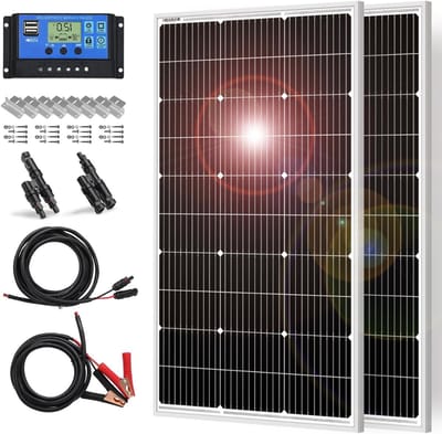 Zonnepanelen Compleet Pakket - Plug & Play met Stekker - Zonnepaneel Plat Dak -Blayw met zwart