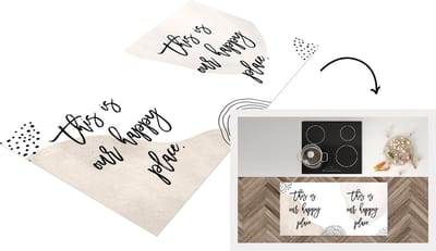 Keukenloper - Loper keuken - Quotes - Geluk - Thuis - 120x60 cm - Keukenloper vinyl