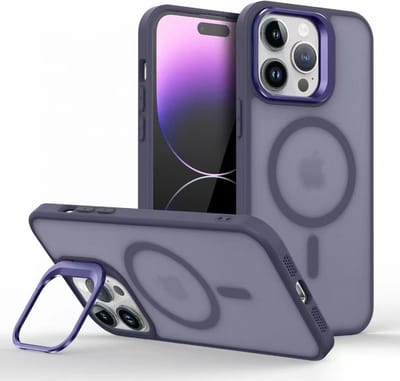 Backcover Case Hoesje Compatibel met MagSafe Geschikt voor: iPhone 15 - Ingebouwde Camera standaard - Schokbestendige beschermhoes - Paars
