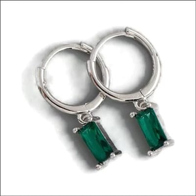 Aramat Jewels | Oorringen | 925 Zilveren Zirkonia Oorringen 10mm - Sprankelende Hoepel Oorbellen | Zilverkleurig-Groen | |3mm | Zilver | Kinderen, Volwassenen | Verkleurd niet