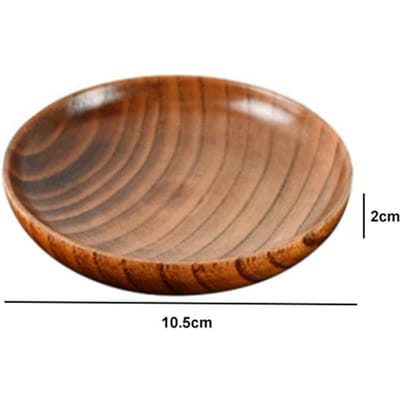 Massief Houten Bord Rond Japans-stijl Houten Dienblad Dessert Snackbord Gedroogd Fruitbord Walnoot Kleur Houten Bord Tafelgerei brown