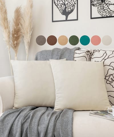 Unyqoos ® Fluweelzachte Sierkussenhoezen Set van 2 - Elegante Marmerlook - 40 x 40 cm - Wit