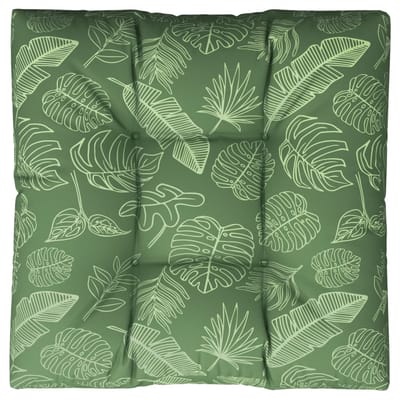 vidaXL - Palletkussen - bladpatroon - 80x80x12 - cm - stof