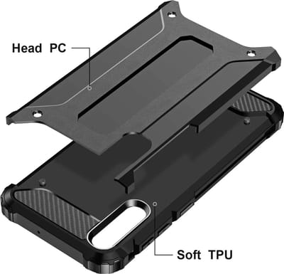 oTronica Hoesje Geschikt Voor Samsung Galaxy A10 hoesje - Extra Stevige Rugged Armor Hoesje - Shockproof Case - Zwart