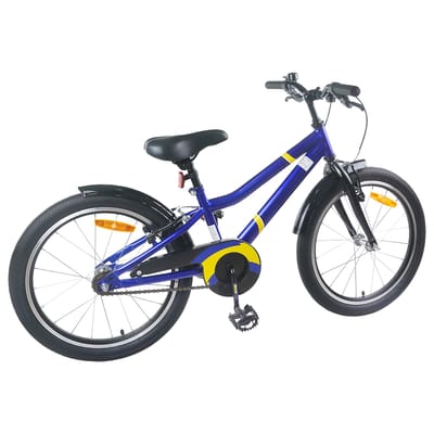 vidaXL - Kinderfiets - 18 - Inch - voor - 5-7 - jaar - oud - Blauw - Zwart