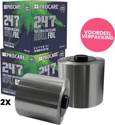PROCARE - 24/7 HAIR FOIL REFILL 2 ROLLEN VOORDEELVERPAKKING - Haarfolie - Aluminium folie - Kappersfolie