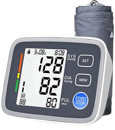 Alphamed Bloeddrukmeter Bovenarm – Automatische Bloeddruk- & Hartslagmeter – Groot LCD Display – Manchet 22-42 cm – Geheugen voor 2 Personen – Inclusief Opbergtas