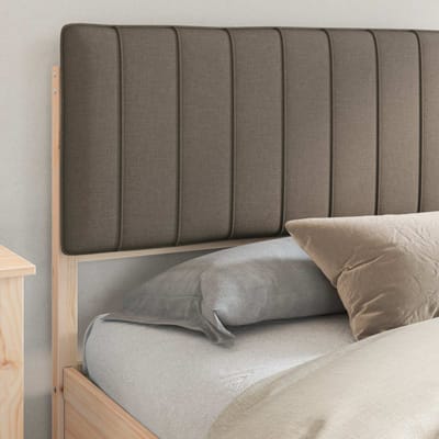 vidaXL - Bedframe - met - Gevoerde - Hoofdbord - Taupe - 180 - x - 200 - cm