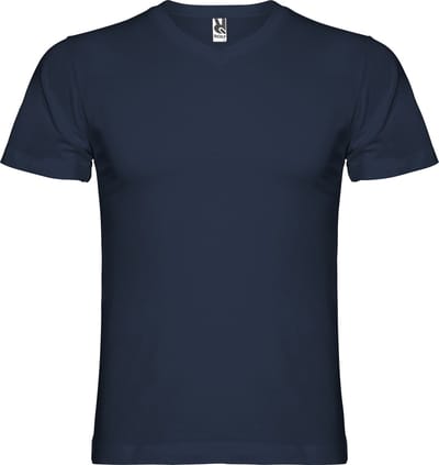 Donkerblauw T-shirt 'Samoyedo' met V-hals merk Roly maat XL