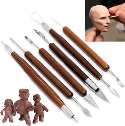 6 Stuks Boetseer Gereedschap – Dubbelzijdig – Beeldhouwen Aardewerk Klei Tool