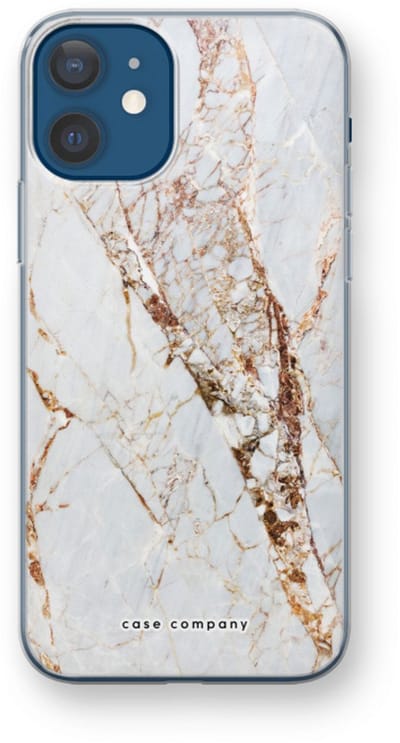 Case Company® - Hoesje geschikt voor iPhone 12 mini hoesje - Goud marmer - Soft Cover Telefoonhoesje - Bescherming aan alle Kanten en Schermrand