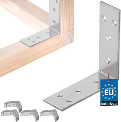 Hoekverbinders Set - Verzinkte Staalverbindingen - Meubelreparatie - Heavy Duty Constructie - 60x60x20 mm - Zilver