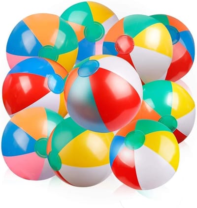 Opblaasbare strandbal, klassieke regenboogkleur, verjaardag, zwembad, feestgunsten, zomer, water, speelgoed, plezier, strandbal, spel voor kinderen, jongens, meisjes, 10 stuks