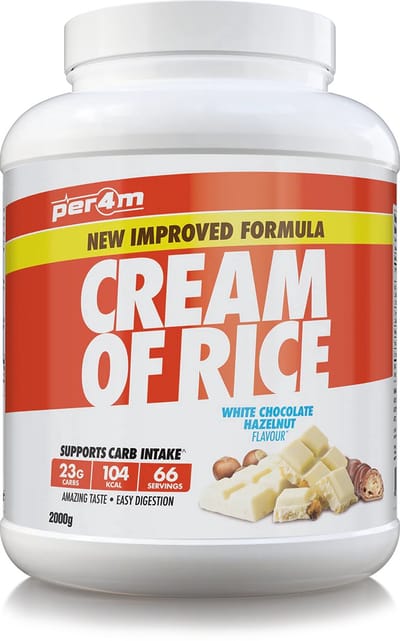Per4m - Cream of Rice - 2kg - White Chocolate Hazelnut - Weight Gainer - Mass Gainer - COR - Cream of rice - Rijstmeel - Shake - Fitness - Krachttraining - Gym