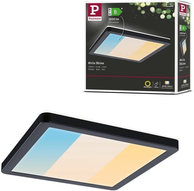 LED-paneel Atria Shine White Select IP44 hoekig 190x190 mm 8W 1160lm White Select Zwart