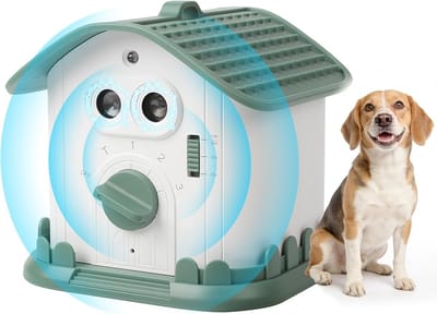SnelShoppen - Ultrasonic Anti Bark Device voor Honden, 3 Modi, 15M Bereik, Oplaadbaar 1200mAh, Waterdicht, Effectieve Honden Blafpreventie voor Binnen