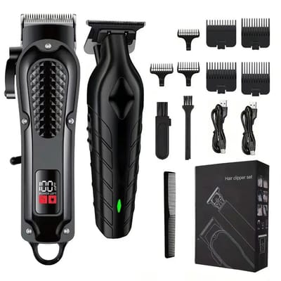 Fokelyi 12 in 1 Baardtrimmer - Tondeuse - Trimmer - Baardtrimmer - Waterdicht - All in One - Incl. 12 opzetstukken - Zwart