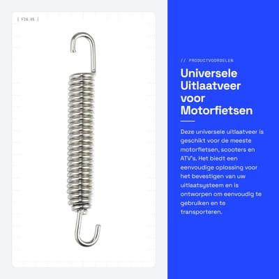 Dailygoods- Uitlaatveer Universeel 80mm - RVS - Motorfiets/Scooter/ATV - Duurzaam - Hoge Temperatuur - Corrosiebestendig