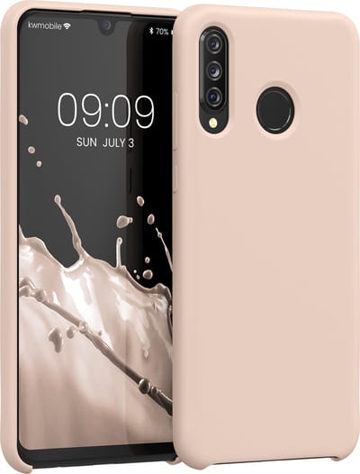 kwmobile telefoonhoesje geschikt voor Huawei P30 Lite - Hoesje met siliconen coating - Smartphone case in kokosmelk