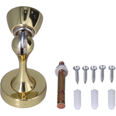 Butée de porte Alliage de zinc Épaissir Anticollision Antirouille Fixation adhésive Loquet de porte magnétique pour Toilettes Maison Bureau