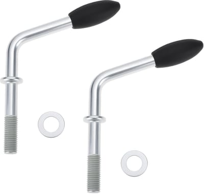 Dailygoods- Jockey Wiel Klem Set van 2 - Verlengde Handvatten - M12 Schroefdraad - Duurzaam Staal - Compatibel met Elddis - Lengte 60mm - Jockeywiel