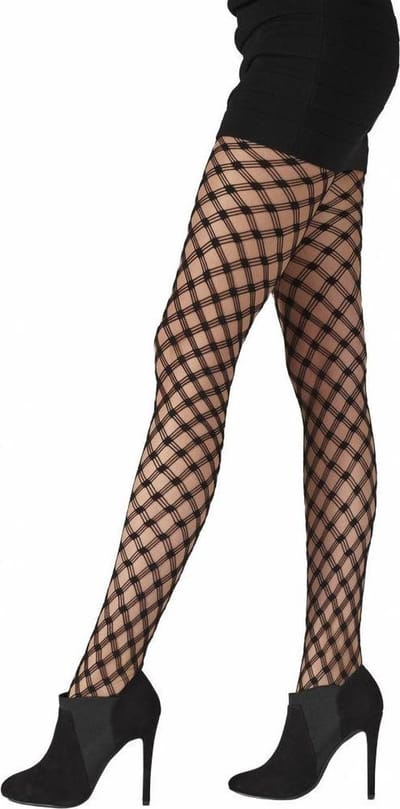 Pretty Polly Panty - Fashion - Large - Criss Cross - Net - One Size - 36/42 - Zwart