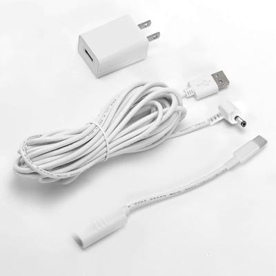 Adapter Oplader - Netsnoer Kabel - Camera Voeden - Weerbestendig Ontwerp - 6 FT Lengte - Zwart